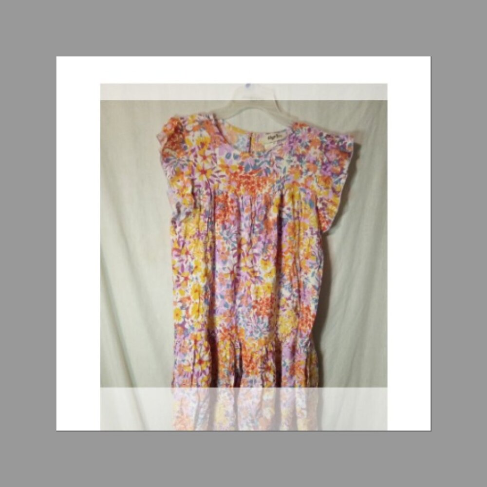 (O) Haptics by Holly Harper Ruffle Sleeve Woman's Dress 2X Floral Print